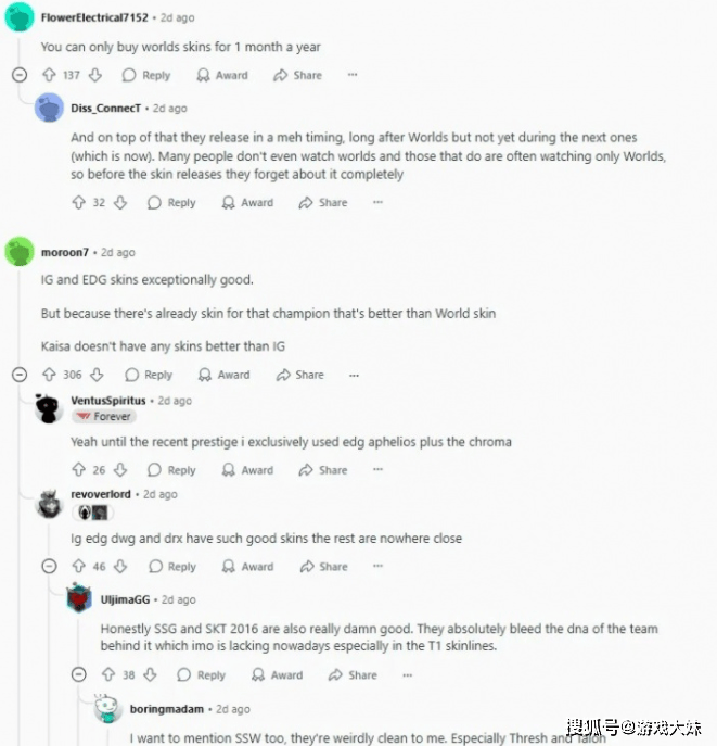 LOL皮(pí)膚(fū)投票排(pái)行,衹(zhǐ)有一款冠军皮(pí)膚(fū)进入前(qián)100,看到就(jiù)能(néng)想(xiǎng)到IG