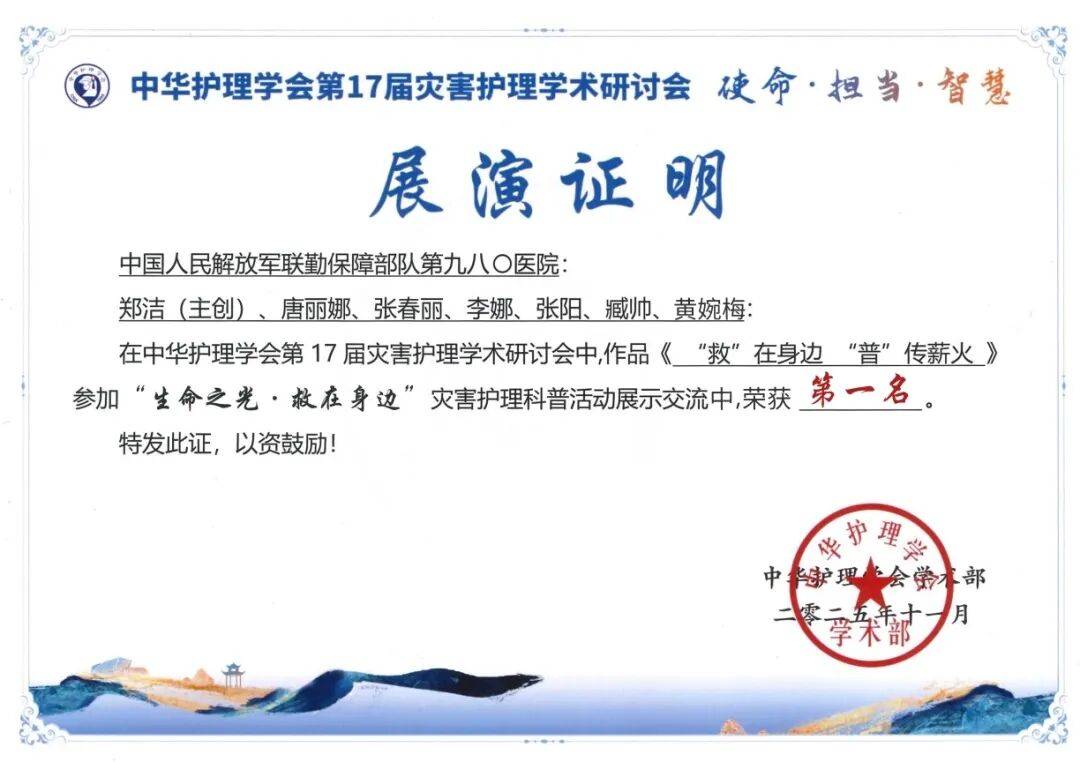 医院动态|喜报!中华赛事第一名!